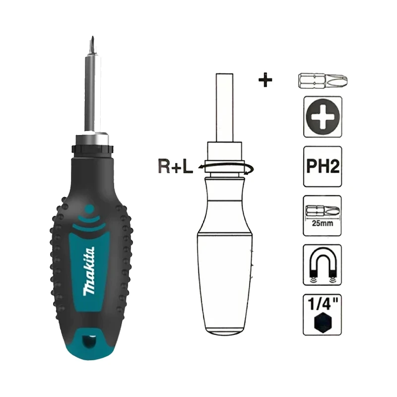 Makita B-36170 RATCHET & Bit-Set 47Pcs Ratchet Wrench Screwdriver Drill Bit Hard Shell Suit Carpentry Hand Tools