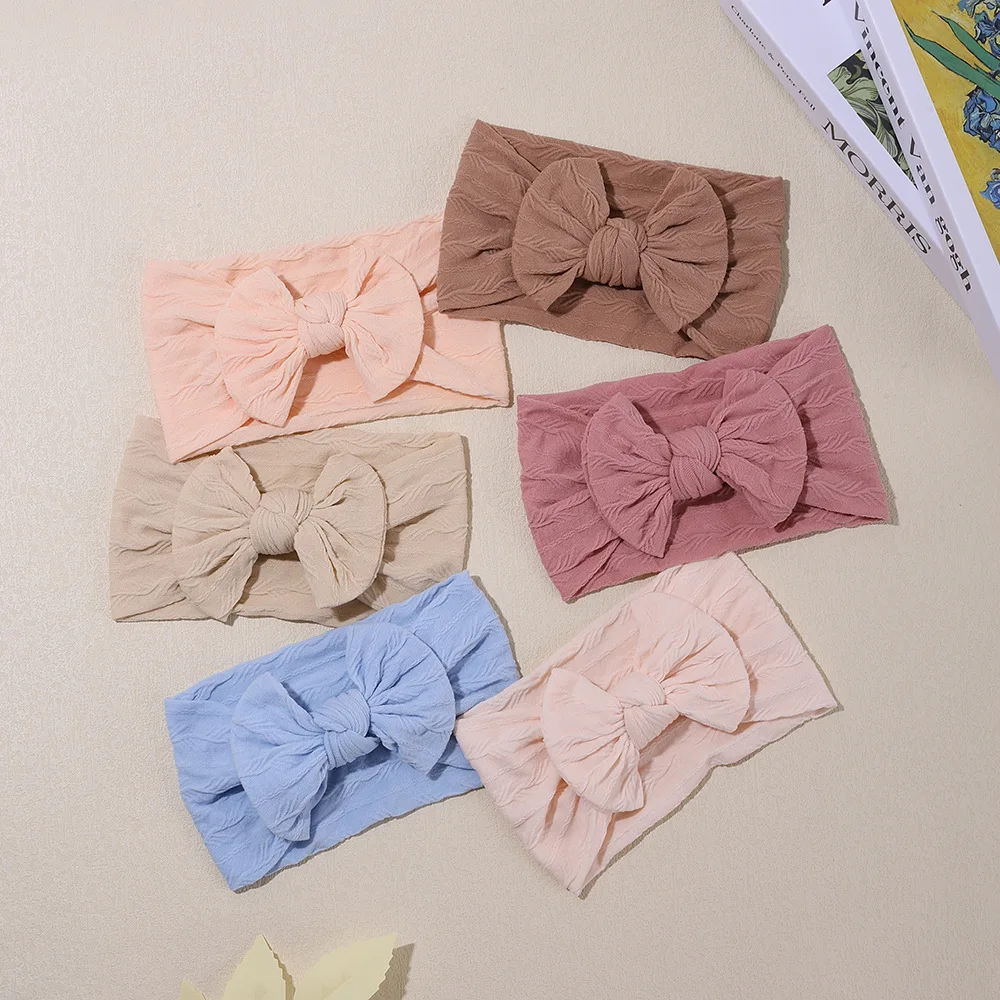 

Newborn Baby Headband For Girls Elastic Knit KIDS Turban Infant Ealstic Hairbands Nylon Soft Turban Headwrap Hair Accessories