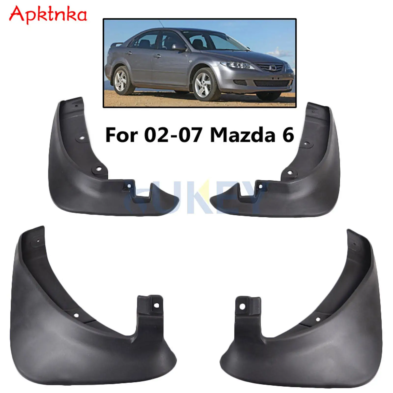 

Fit For Mazda 6 Sedan Saloon 2003-2007 4Pcs Front & Rear left right side Mud Flaps Splash Guards Fender Mudflaps Guard Flap Car