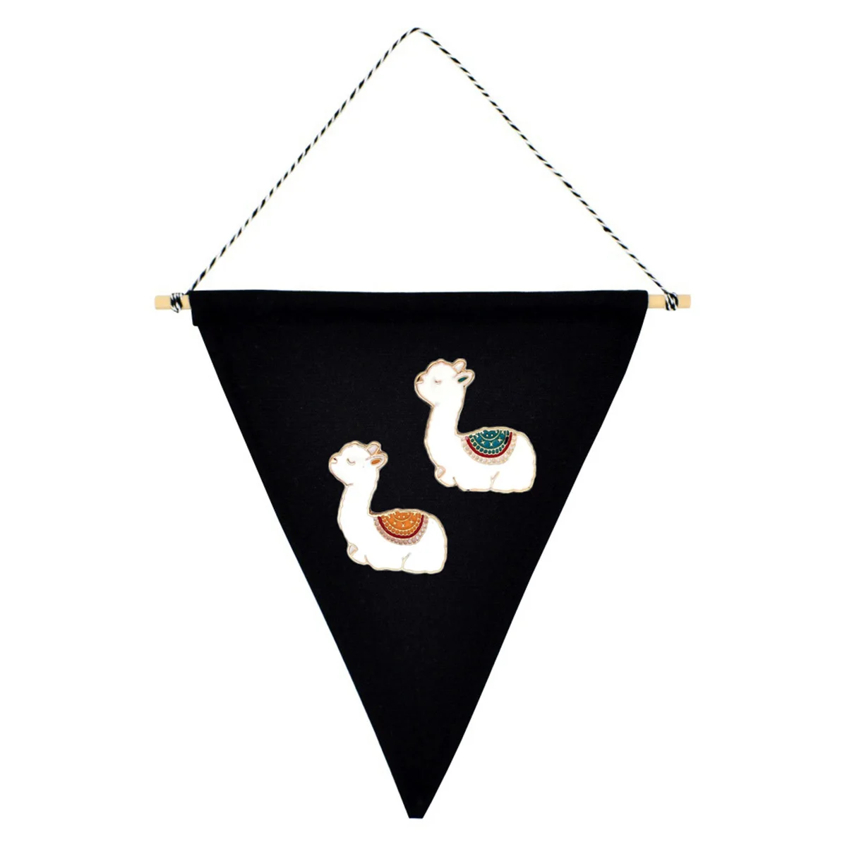 

2 Pcs Pennant Banner for Brooch Decoration Pin Wall Display Hanging Banners Beige Wooden
