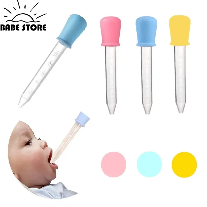 1PC 5ML Dose Medicine Dropper Spoon for Baby Infant Safety PP Burette Feeder Pink White Yellow Blue Available Drop Shipping