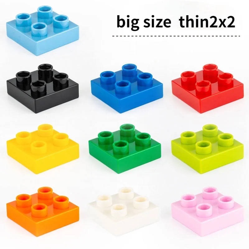 big size Thin Brick 2x2 10pcs/lot  DIY  Education  Building Blocks Compatible With  Large bricks blocks  Toys For Children