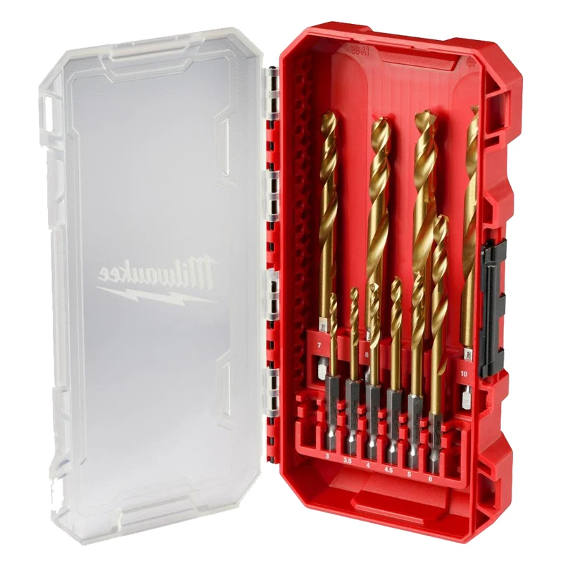 Milwaukee 48-89-4859 10 PCS Set Metric Titanium Durable Driver Bit Drill Helix Kit Set Power Tool Accessories