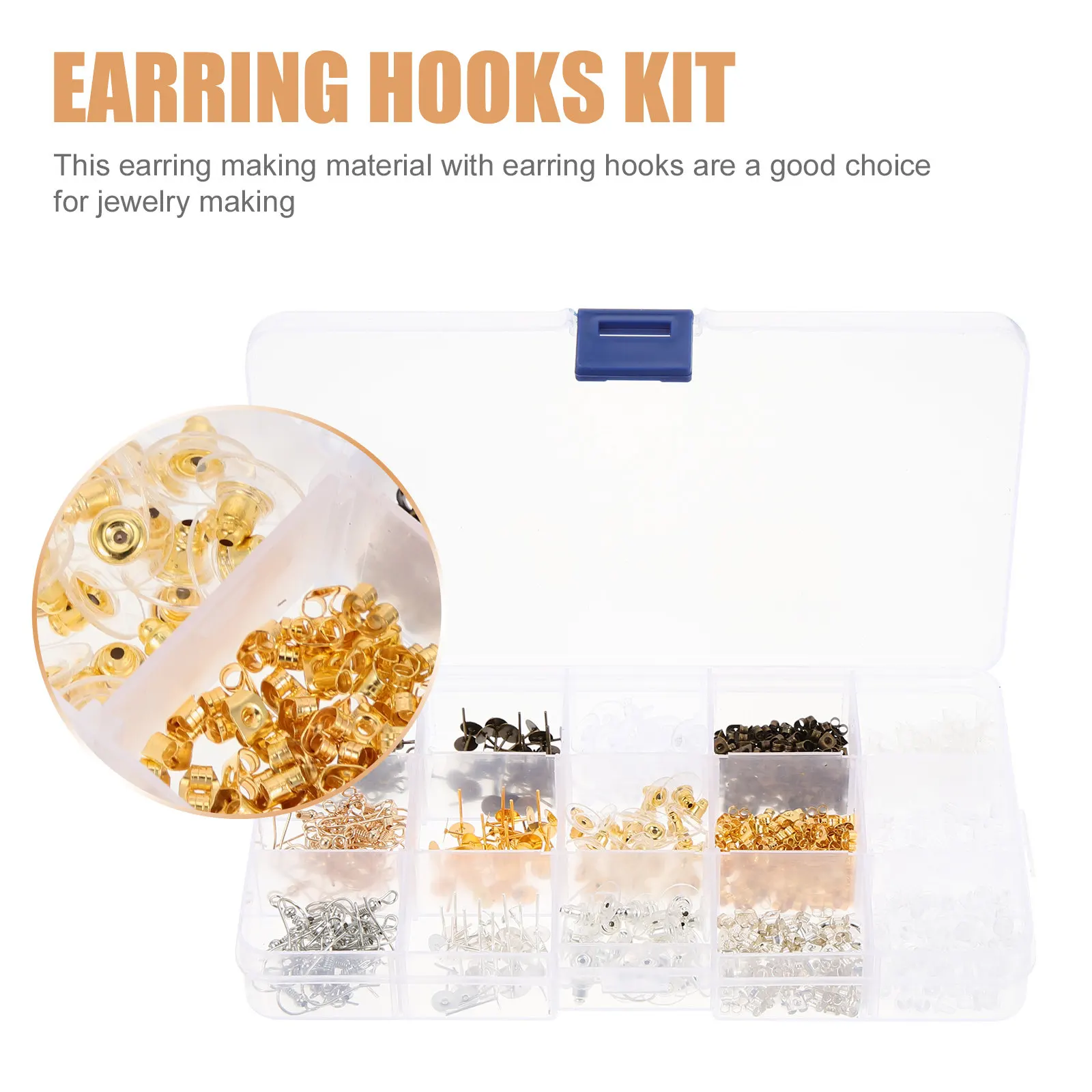 Kit de Fabricación de Pendientes DIY con Ganchos, Cierres, Pernos y Accesorios para Joyería Hecha a Mano, Regalos de Cumpleaños y Navidad