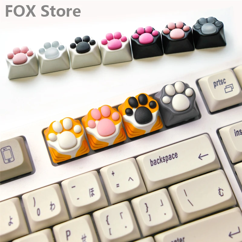 

Silicone Soft Padded Cat Claw Keycaps Personalized Aluminum Alloy Metal Gaming Mechanical Keyboard Tiger Skin Cat Claw Keycaps