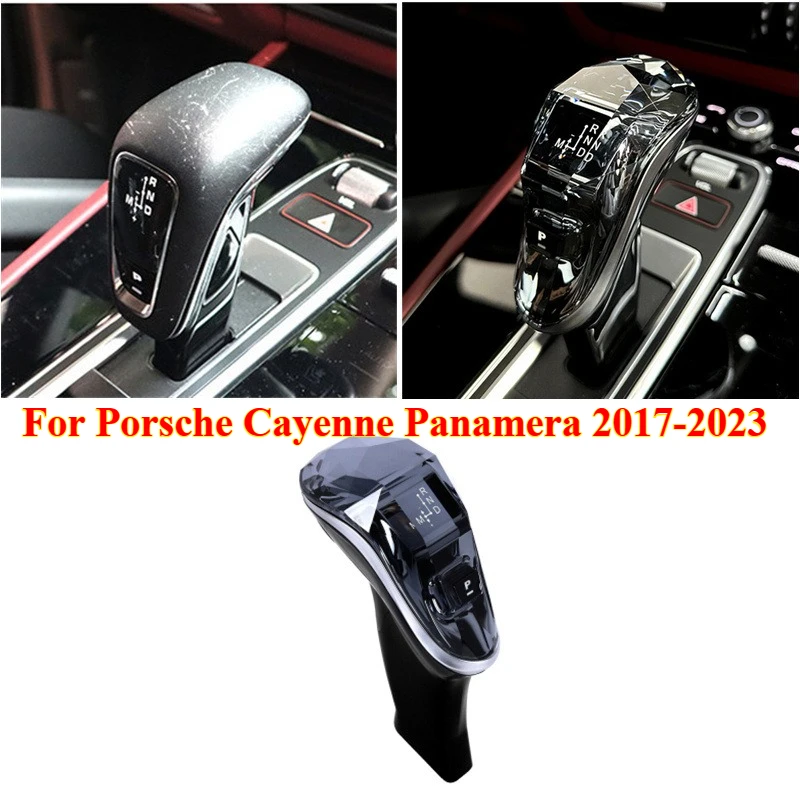 1PCS for Porsche Cayenne Panamera 2017 2018 2019 2020 2021 2022 2023 Crystal Gear Shift Knob Lever Handle,Interior Accessories