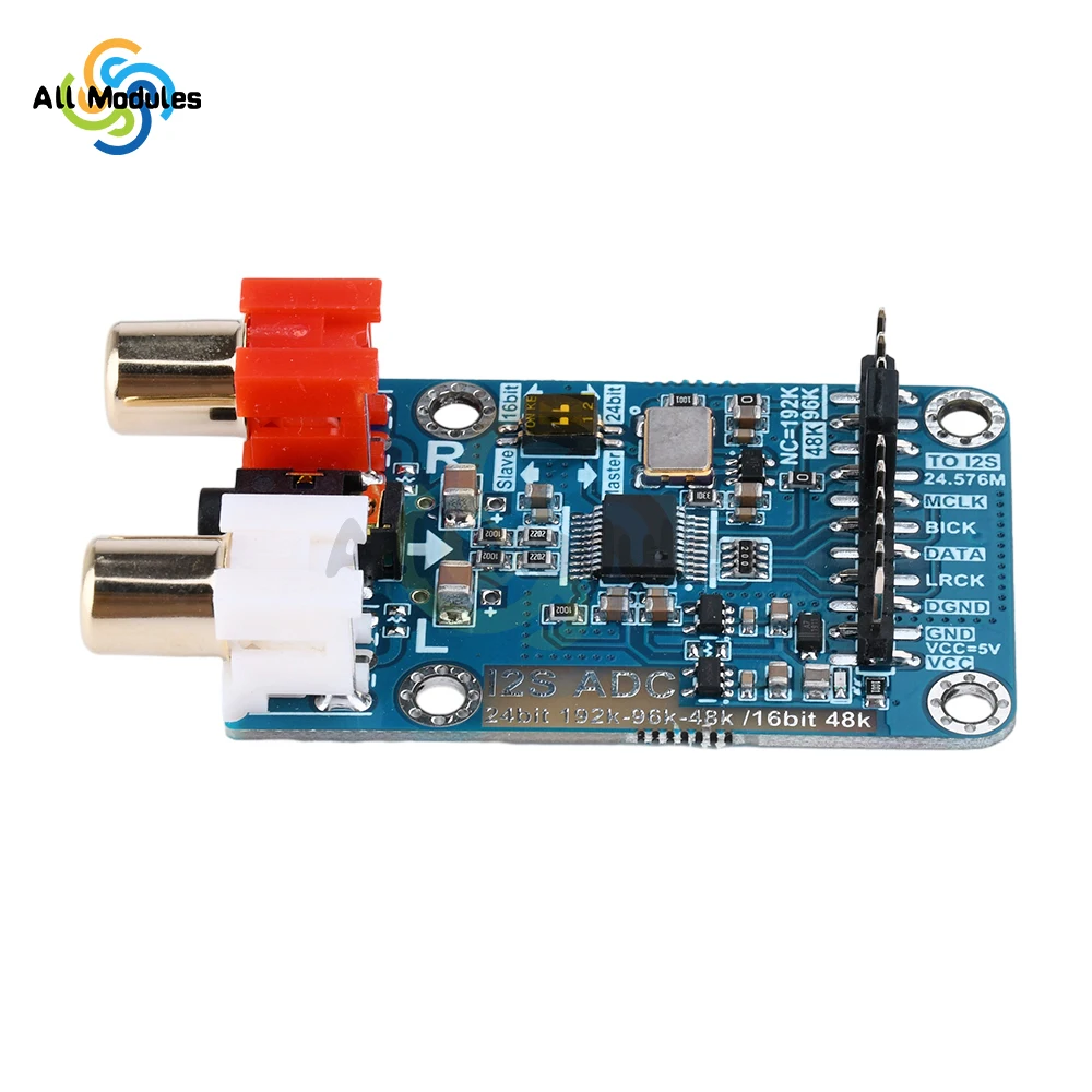 Diymore I2S ADC Audio I2S Capture Card Module Master-Slave Mode Development Board 24BIT 192K 96K 48K