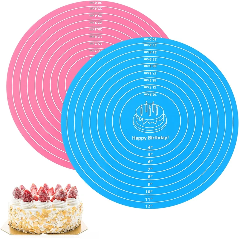 Cake Turntable Pat Silicone Baking Mat For Cake with Size Non-stick High Temperature Resistant Bake Tool Kitchen Gadget