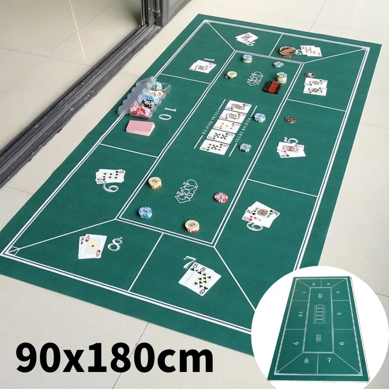 180x90cm Texas Hold 'em Poker Card Game Table Mat Casino Printed Fine Non-woven Game Tablecloth Party Entertainment Accessories