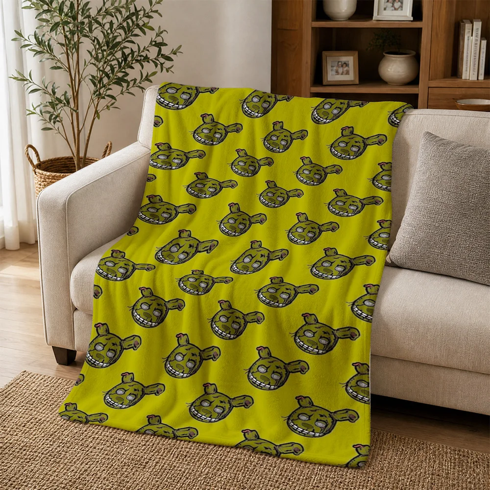 Cute Cartoon Frog Pattern Throw Blanket for Sofa Couch Decor Gift for Kids Nursery Bedding