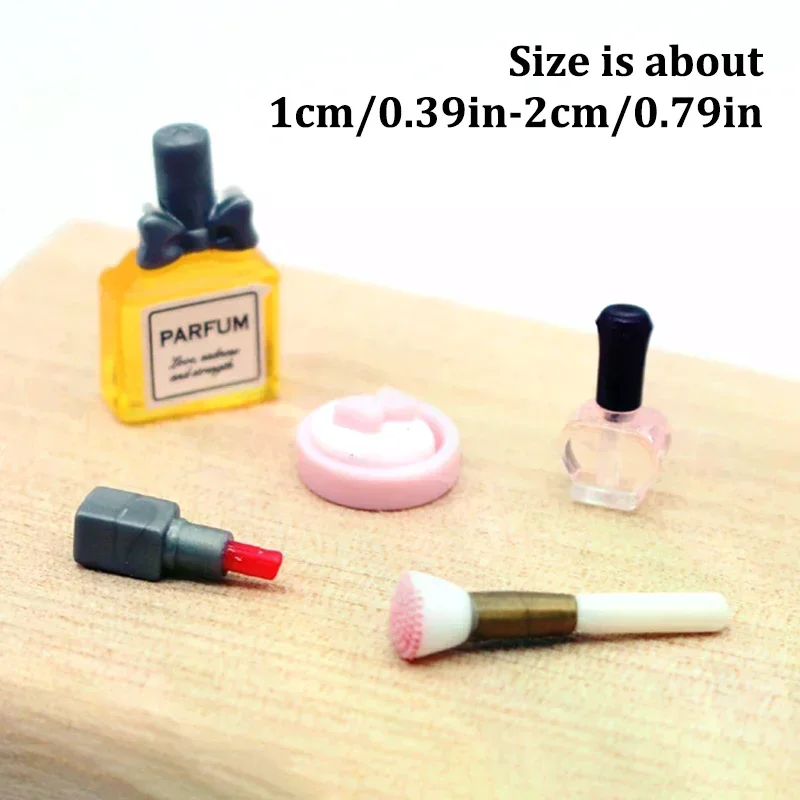 1 مجموعة 1:12 دمية مصغرة مستحضرات التجميل أحمر الشفاه ضغط مسحوق العطور فرشاة للمكياج نموذج دمية ماكياج المشهد. اكسسوارات الديكور #6