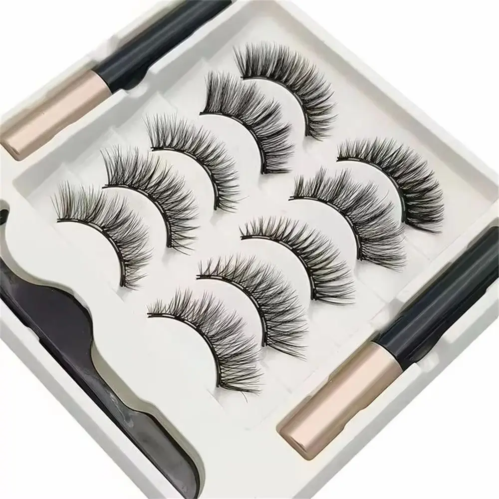 5 Pairs Magnetic Eyelashes Set Full Strip Natural Cilia False Eyeliner Dramatic Volume Thick Synthetic Eye Lashes Makeup