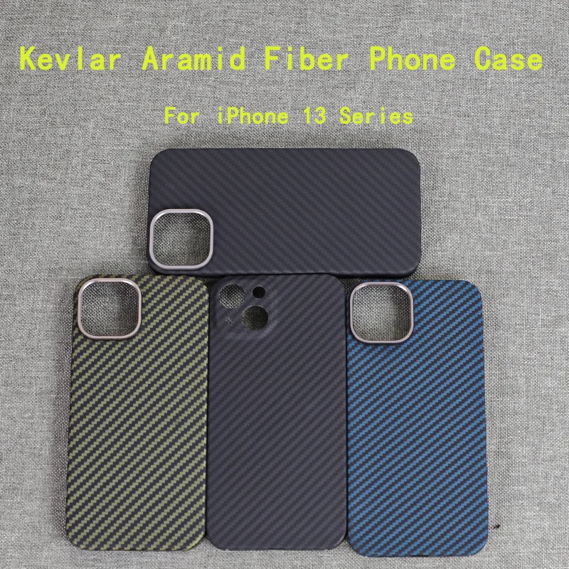 Real 1500D Kevlar Aramid Fiber Phone Case For iPhone 13 Matte Anti-Scratch Anti-Drop Business Hard Cover 13mini MagSafe Case