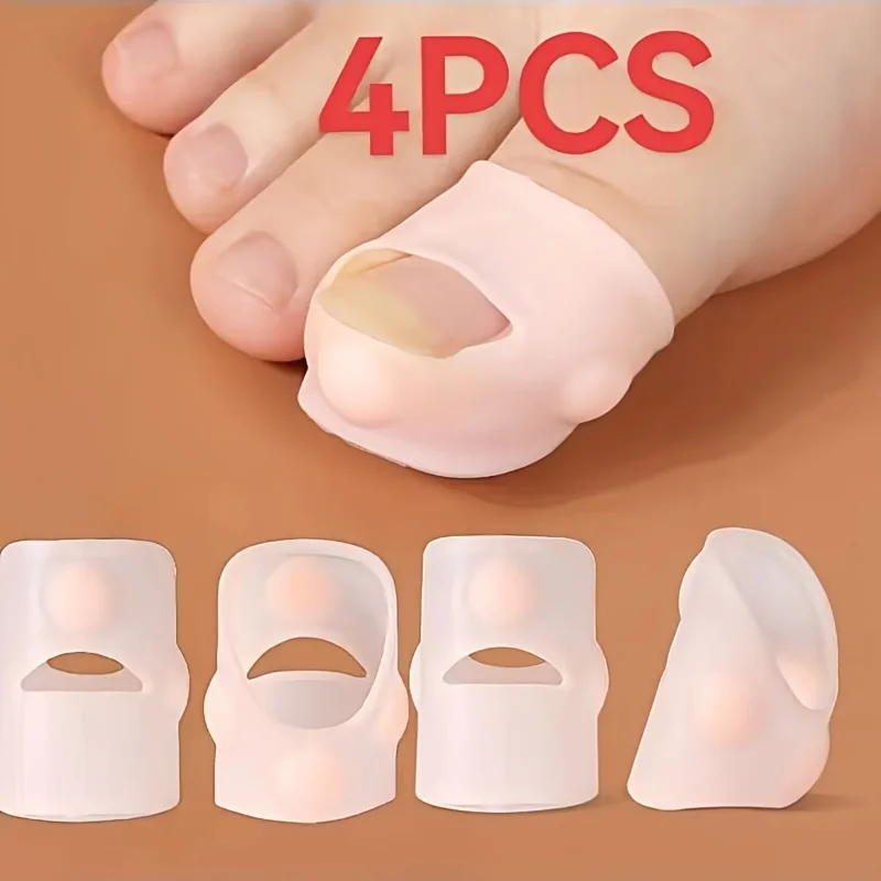 

4Pcs Ingrown Toenail Correction Tool Silicone Ingrown Toe Nail Treatment Pad Groove Straightening Foot Care Tool