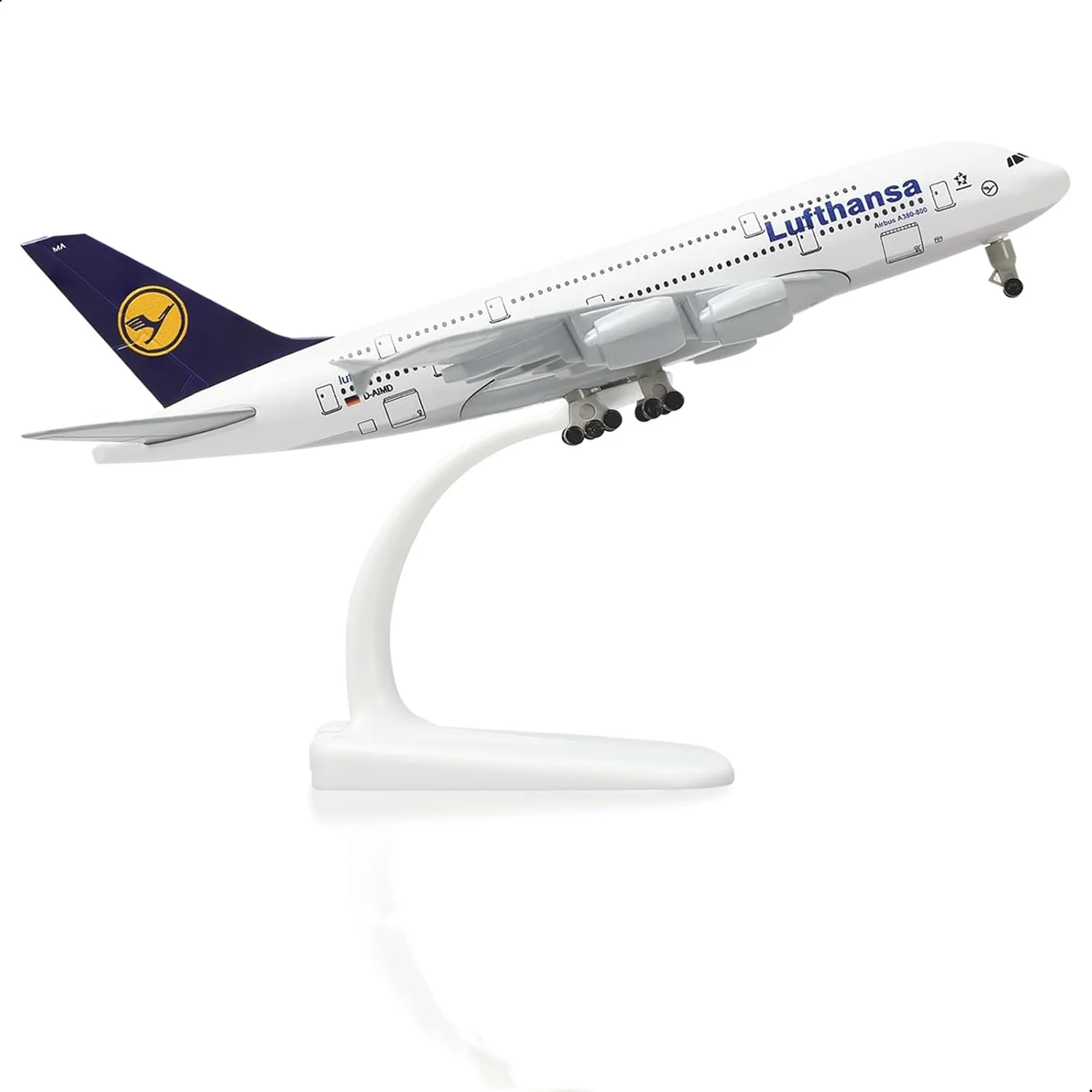 Toy planes A380 German 1/300 scale aircraft lufthansa model plane 20CM Die-cast Metal miniature airplane Enthusiast Gift Display