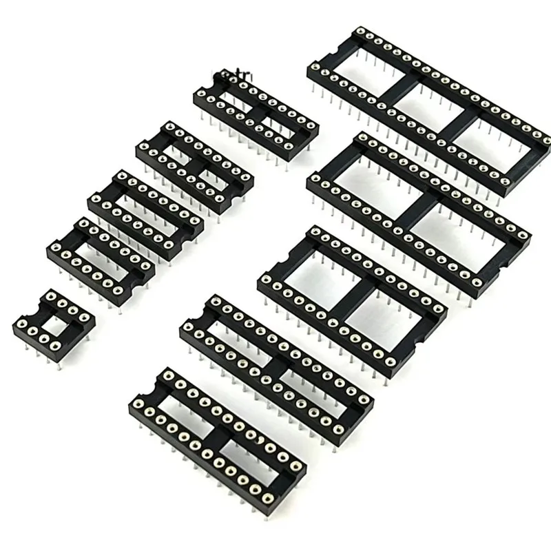 10 PCS Round Hole IC Socket Connectors DIP 6 8 14 16 18 20 24 28 40-pin Socket DIP6 DIP8 DIP14 DIP16 DIP18 DIP20 DIP28 DIP40 pin