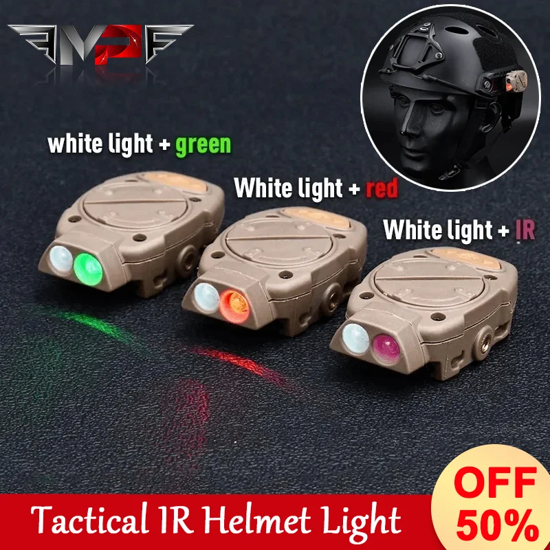 

Tactical Mini Helmet Light Red Green LED White Light IR Signal helmet light Fit 20mm Rail Outdoor military game survival light