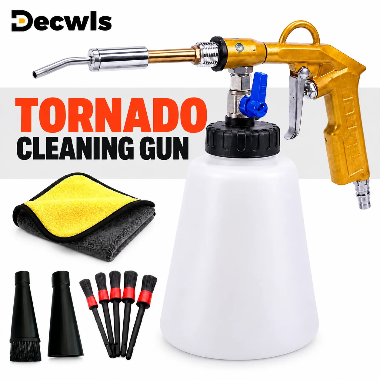 Multifunctional Tornado Cleaning Gun Auto Engine Compartment Cleaning Spray Gun High Efficiency Cleaning for Car Interior/Carpet