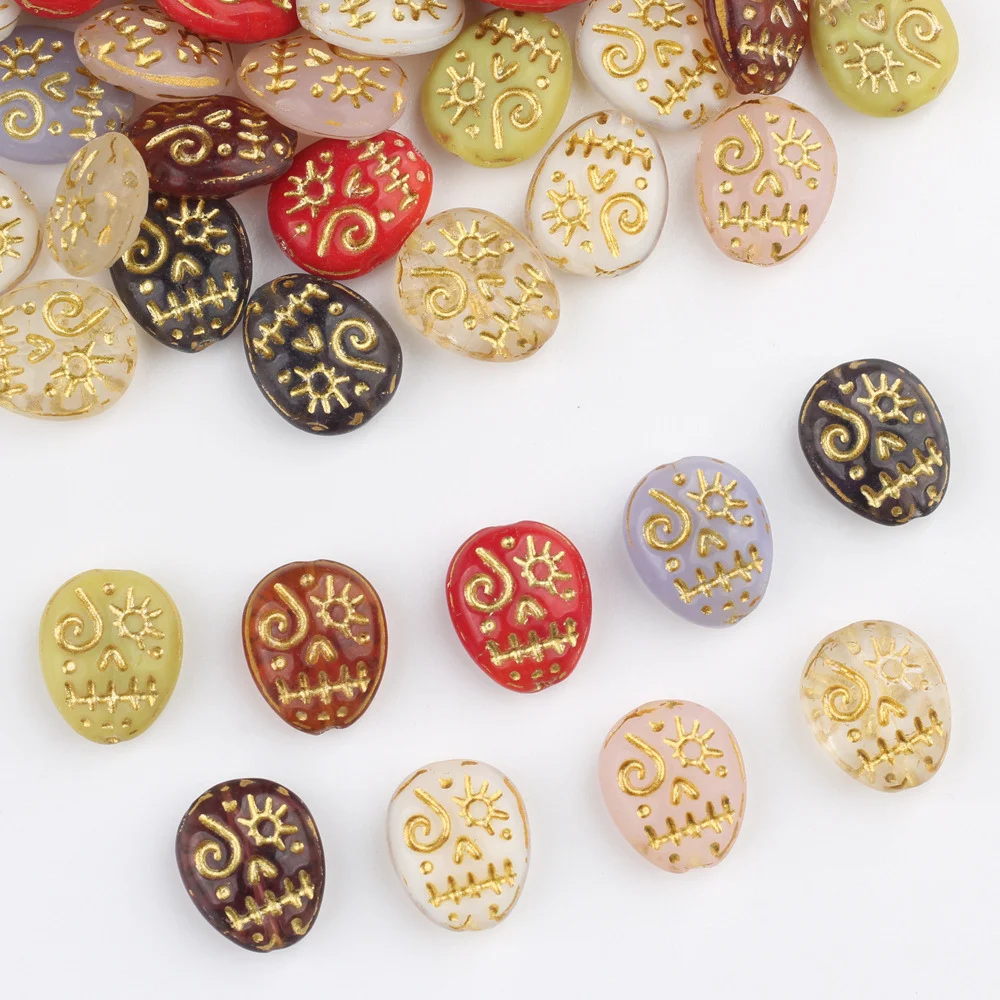 

Cordial Design 100Pcs 13*17MM Bohemian Crystal Beads/Hand Made/DIY Czech Glass/Jewelry Findings & Components/Skull Shape #19067