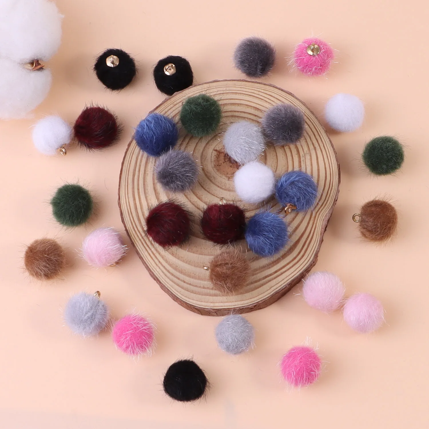 20pcs Plush Earrings Decorations Mixing Color Festive Gifts Party DIY Crafts Makeup Accessories Halloween Christmas Party Toys