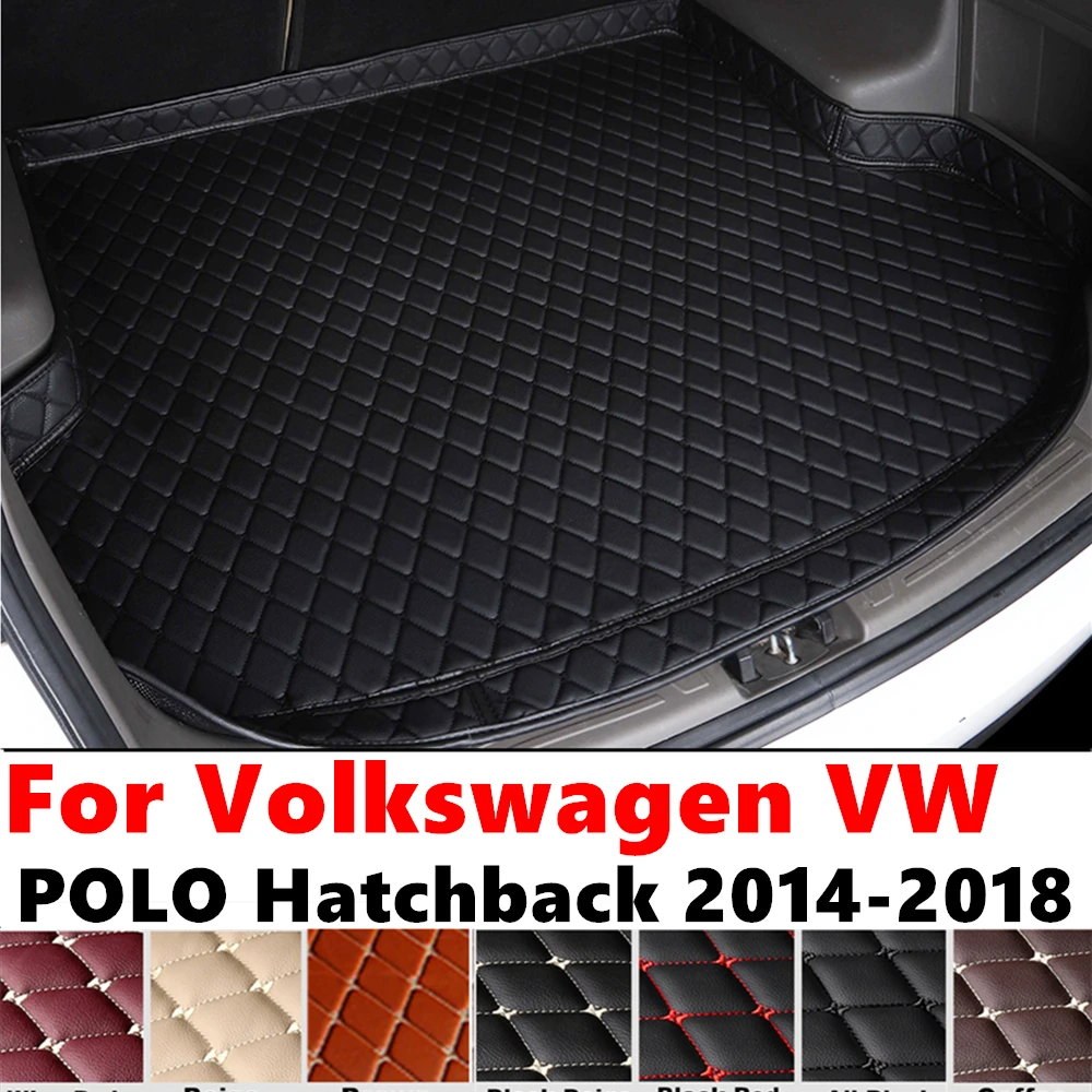 High Side Car trunk mat for Volkswagen VW POLO Hatchback 2018 2017-2014 XPE Rear Cargo Protect Cover Liner Tail Boot luggage Pad