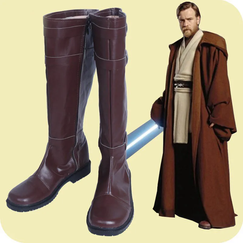 Obi Wan Kenobi Shoes Boots Male Jedi Knight Cosplay Shoes Halloween