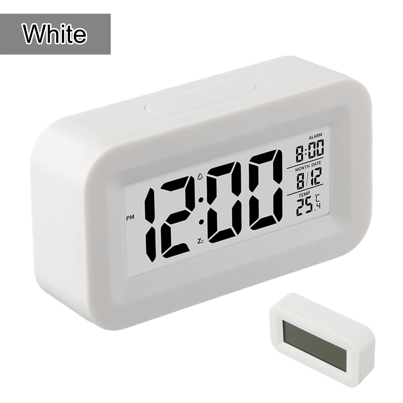 Alarm Clock Calendar Thermometer Calendar Thermometer Digital LCD Alarm Clock Gradual Alarm Sound Green Large Screen Display Mm