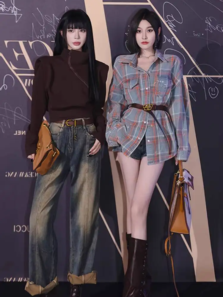 2026 Lente Sweatshirt Damesmode Hoge Hals Lange Mouw Hoodie Cool Stijlvol Schouderstuk Rits Losse Slim Fit Jas Top