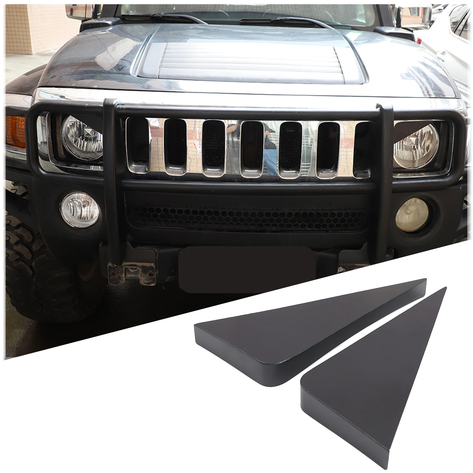 

2x carbon steel car headlight angry eyes decorative cover Auto Exterior accessories Fit for Hummer H3 2005-2009