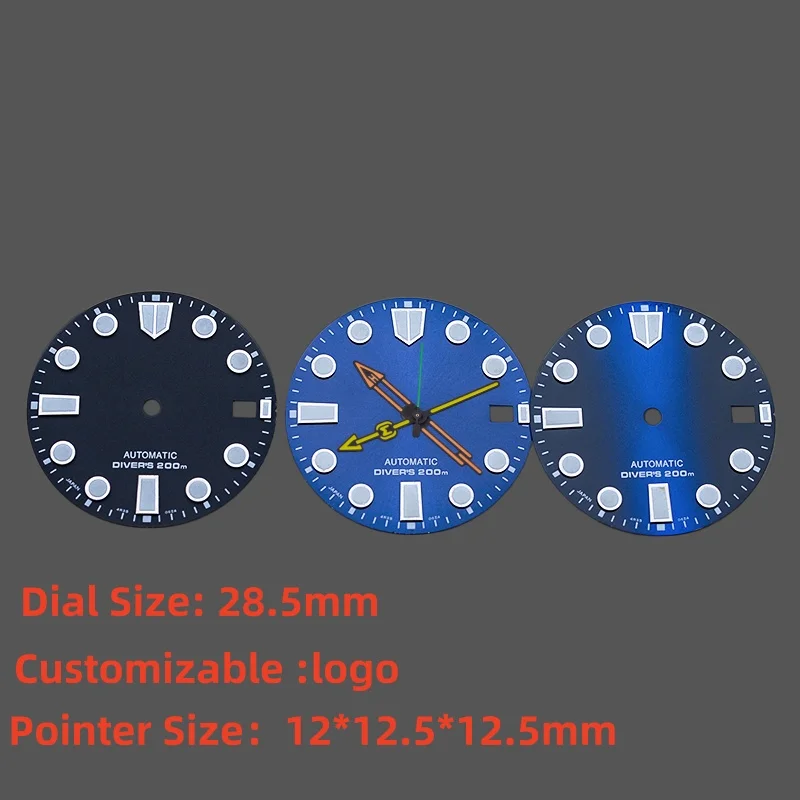 

HN35 Dial Pointer For SKX007 SPRD 6105 Watch Cases Green Luminous 28.5mm Watch Dial Watch Dial Pointer Accessories
