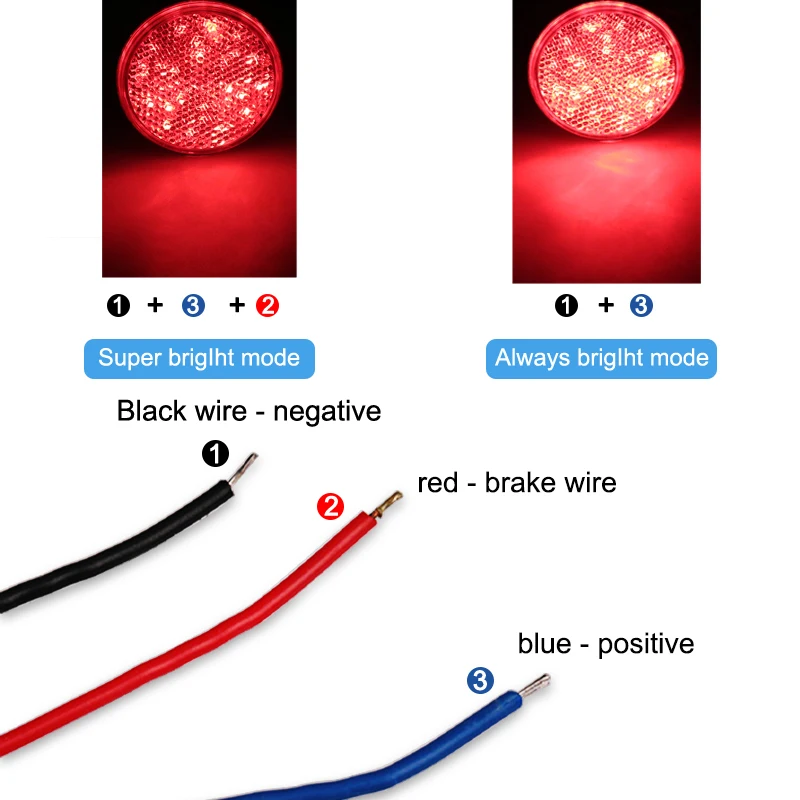 Motorcycle 24 LED Brake Stop Lamp Warning Reflector Light Rear Tail Marker Lamp 12V Universal Motorcycle Trailer Accessories