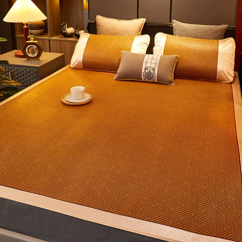 

For Foldable Rattan Mat Double Pure Rattan Cooler Double Summer Bamboo Rattan Mattress Adult Baby Cool Sleeping Kit