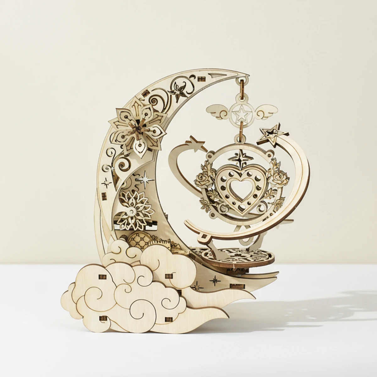 

Лунная музыкальная шкатулка 3D деревянная головоломка DIY сборка вращающиеся строительные наборы STEAM развивающие игрушки ремесленный подарок для взрослых подростков детей
