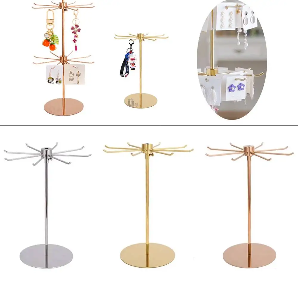 Rotatable Jewelry Display Stand with Hook Necklace Ring  Jewelry Storage Rack for Home Shopping Mall Living Room Necklaces