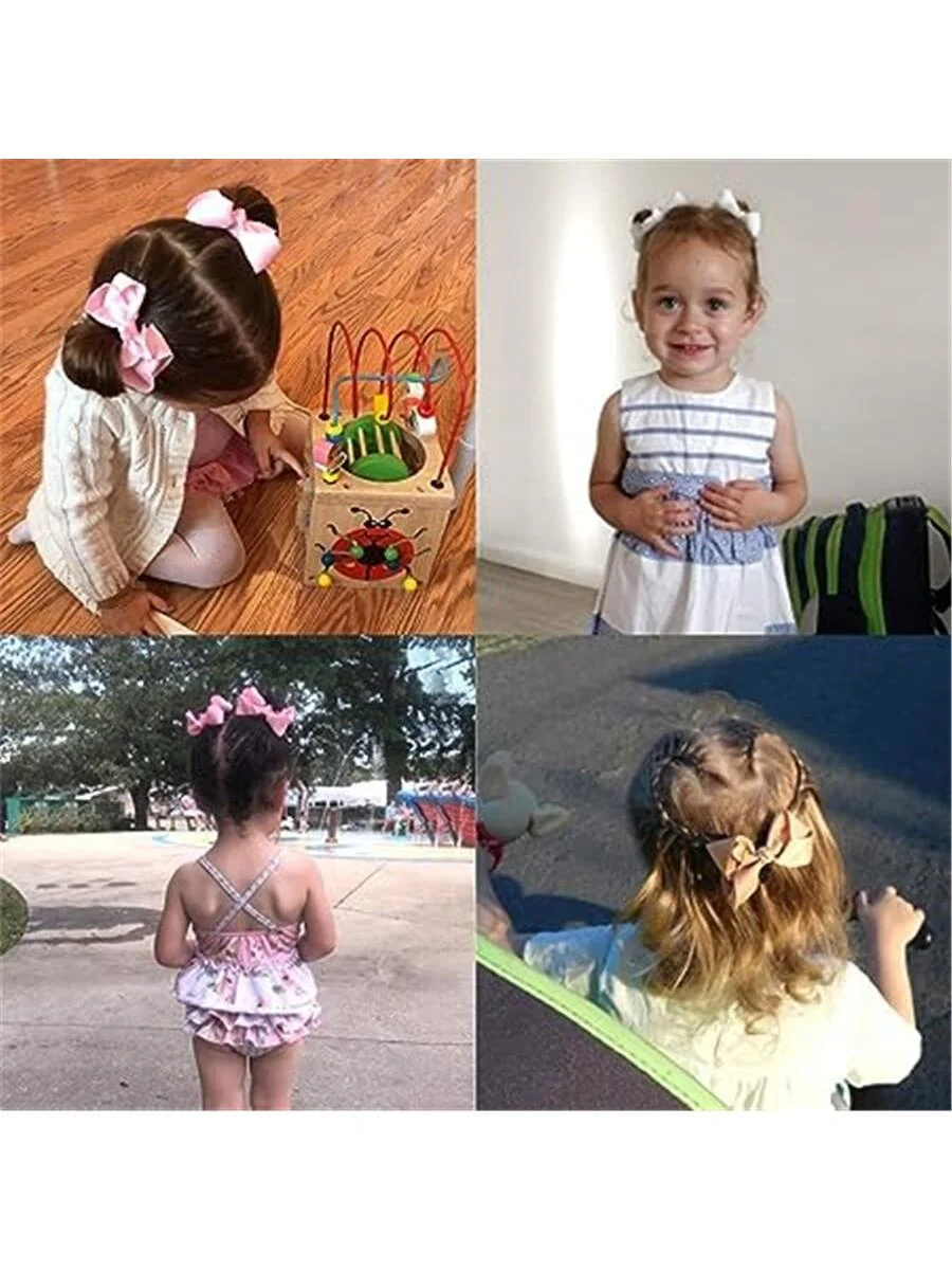 40PCS 3Inch Hair Bows for Girls Grosgrain Ribbon Toddler Hair Accessories with Alligator Clips