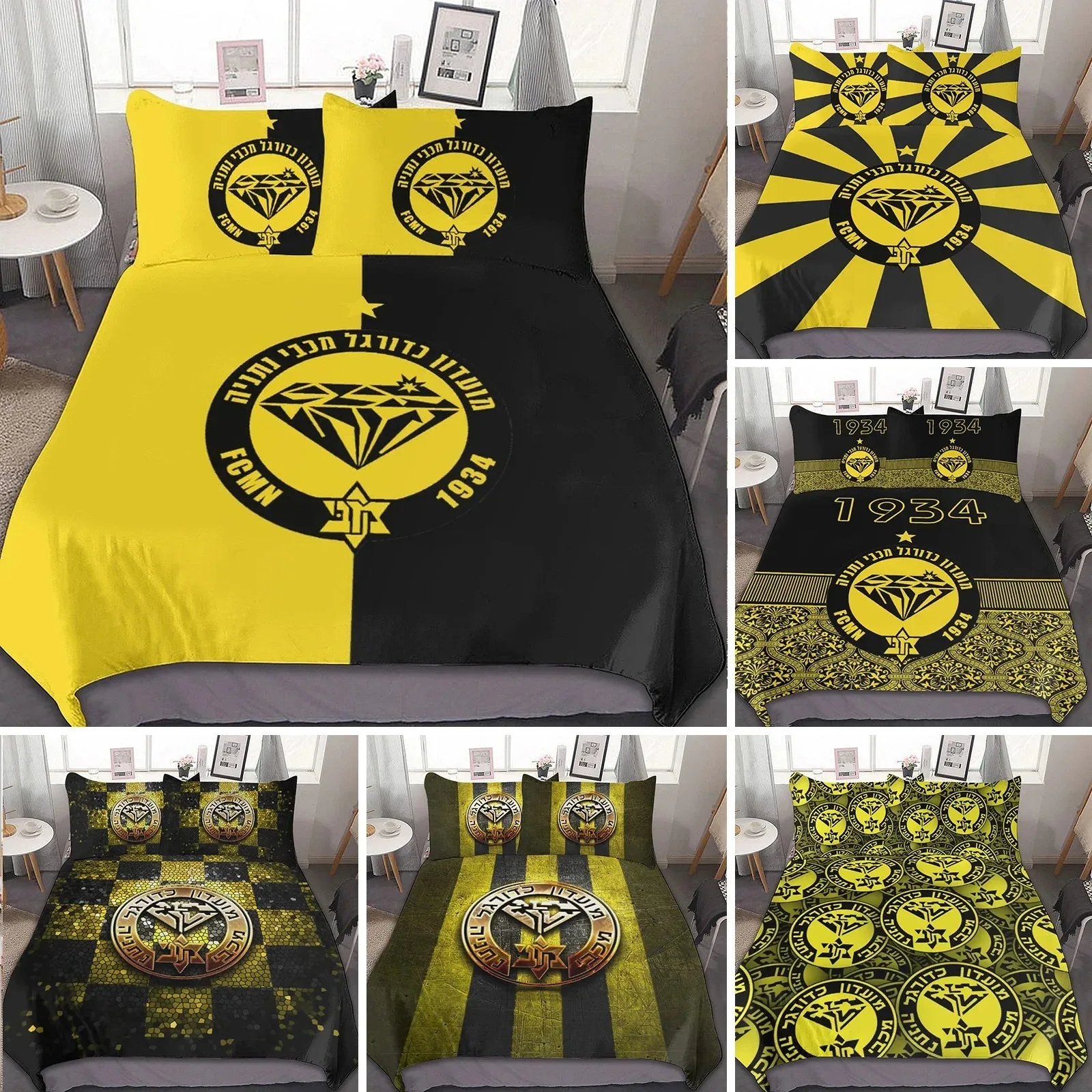 

3D Printed Maccabi Netanya Bedding Set Duvet Cover Bedroom Comforter Single Twin King Size Quilt Cover Home Textile