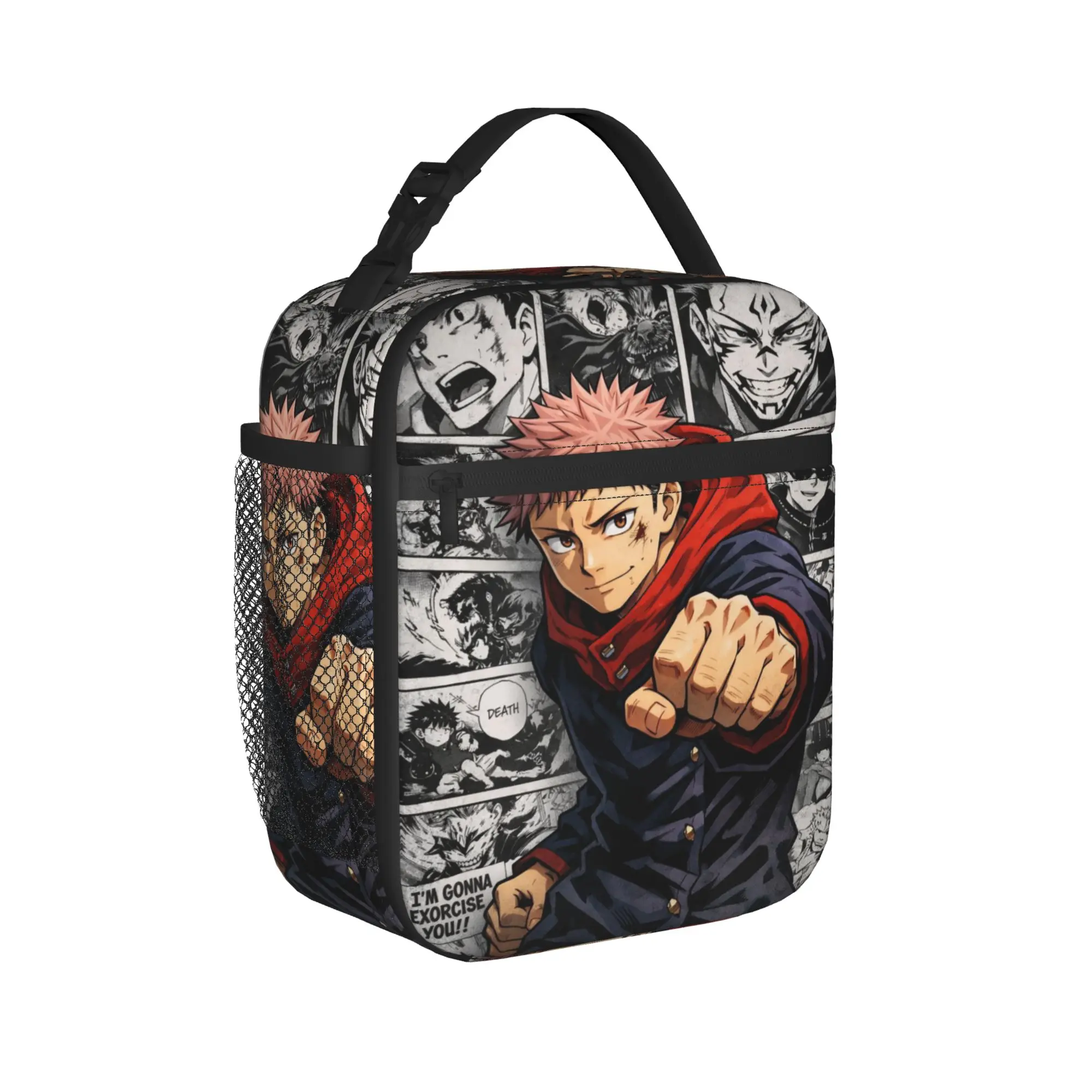 Yuji Itadori Lunch Bag J-Jujutsus K-Kaisens Funny Lunch Box For Women  Outdoor Picnic Cooler Bag Waterproof Tote Food Bags