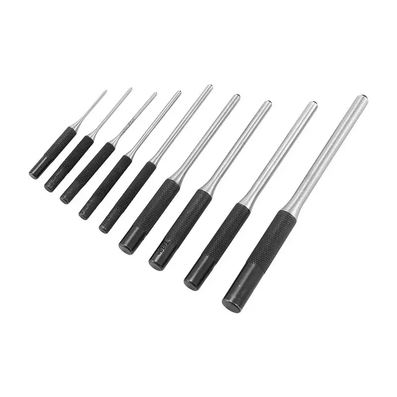 N96R 9-Piece Set-Up Punch Round Punch Pieces Roll Pin Punch Set Tool Bolt Catch Roll Pin Punch Tool Kit