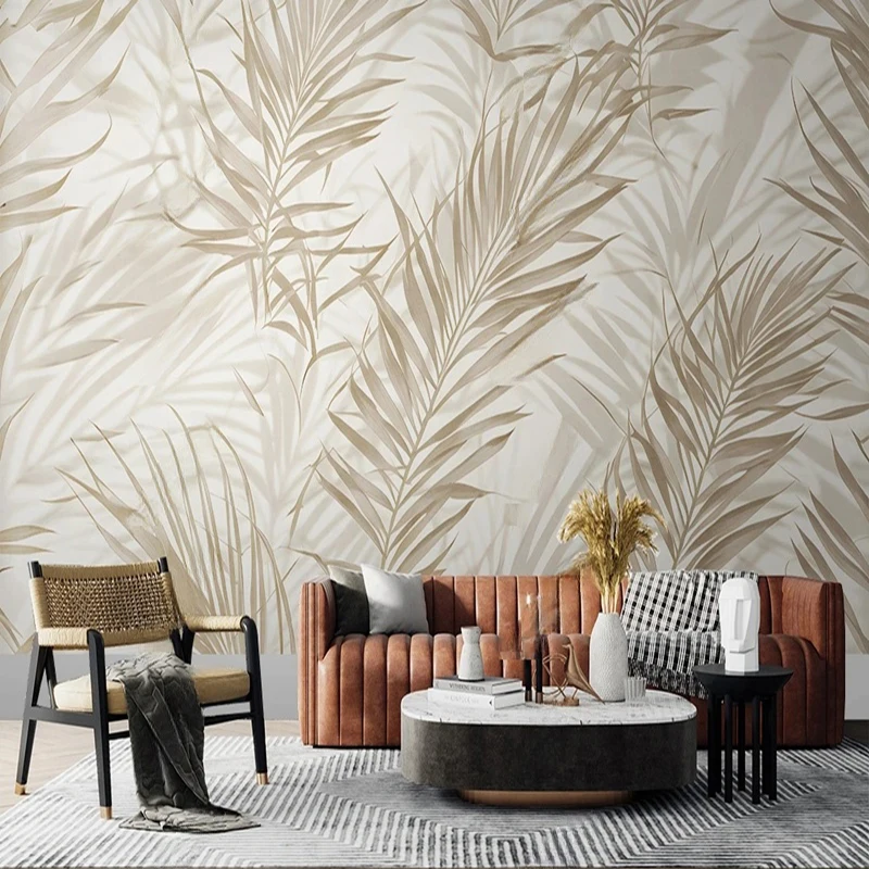 Pattern Nordic Minimalist Tropical Leaves Mural Personalized Wallpaper Wall Art Design Sticker For Wardrobe Kitchen Decor