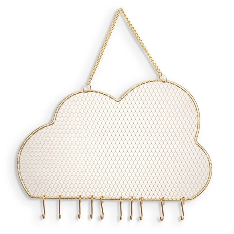

652F Wall Earring Storage Rack Decorative Cloud-shaped Earring Storage Box Suitable for Earrings Necklaces with Hanging Hooks