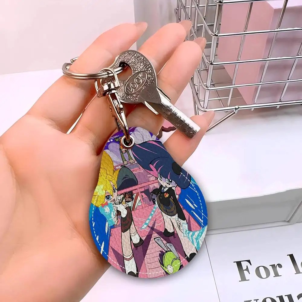 Anime Panty And Stocking Mini Water Drop Shape Community Access Card Holder Elevator Card Sensor Drop Card Protector Keychain