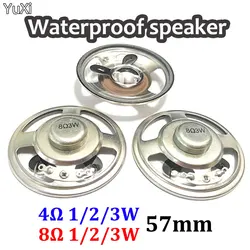 YUXI 2PCS 4 Ohm 8 Ohms 1/2/3watt Waterproof Speaker 4R 8R 1W 2W 3W Diameter 57MM LoudSpeaker 5.7CM