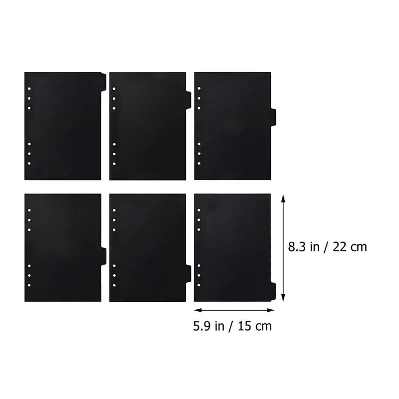 6pcs Binder PP Pocket Divider Pockets Folders For 6 Ring Notebook Divider Page Waterproof PVC Leaf Document Filing Bag