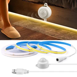 COB 5V USB LED Strip Wireless PIR Human Motion Sensor LED Night Light Tape Decor Ribbon For TV Kitchen Cabinet Stair Wardrobe