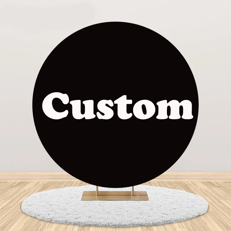 Round Customize Cartoon Baby Birthday Party Backdrop Personalized Background Design Your Kids Photo Name Age Text Changed Print