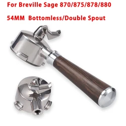 Stainless Steel for Breville Sage 870/875/878/880 Bottomless/Double Spout Coffee Portafilter 2 Cups 54mm Coffee Filter Basket