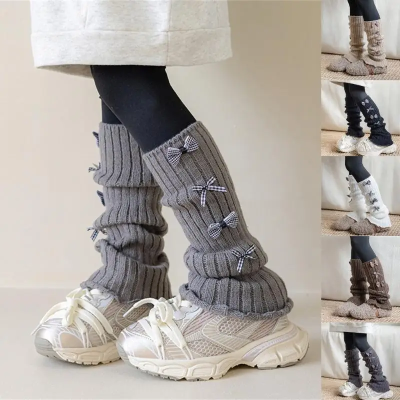 

1 Pair Sweet Kids Leg Warmer Bowknot Decor Long Socks Cover Comfortable Socks 425F