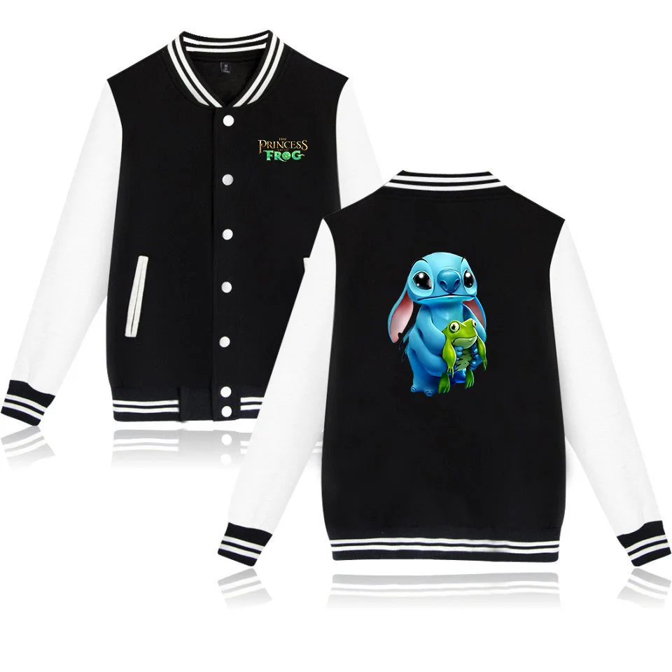 Disney The Princess and the Frog Baseball Jacket Men Women Hip Hop Harajuku Jackets Streetwear Kids Boys Girls College Coats