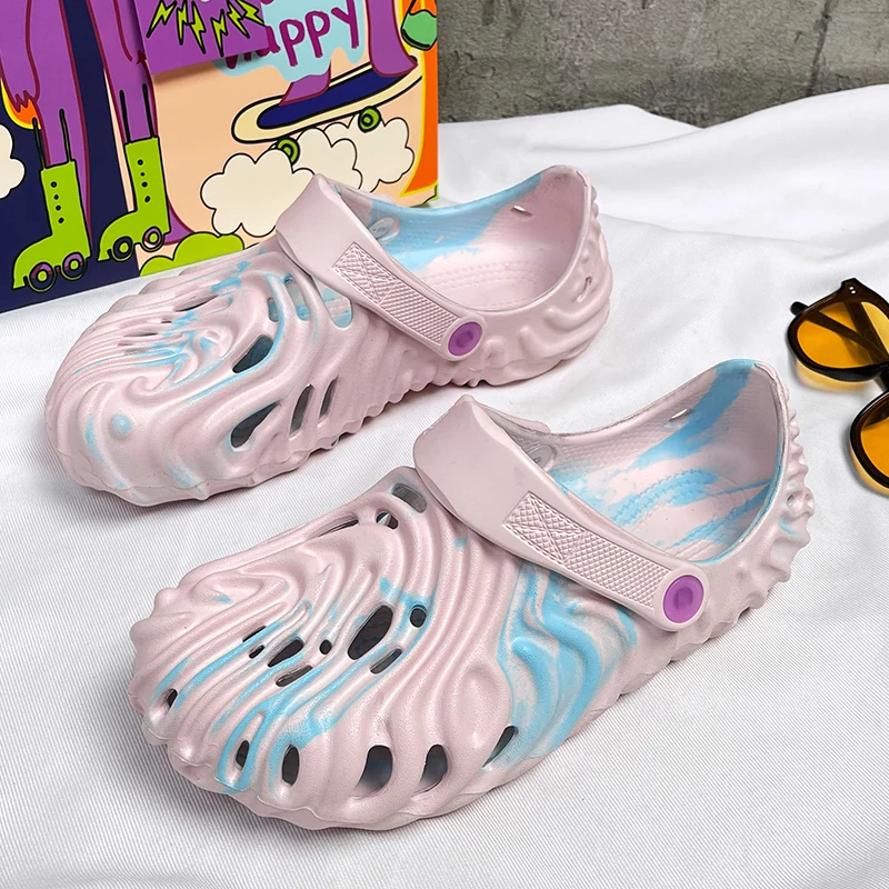 

Unisex style Thick Bottomed Sandals EVA Material Anti-Slip Beach Shoes Protective Toe Slippers Couple Trendy Casual Sandals