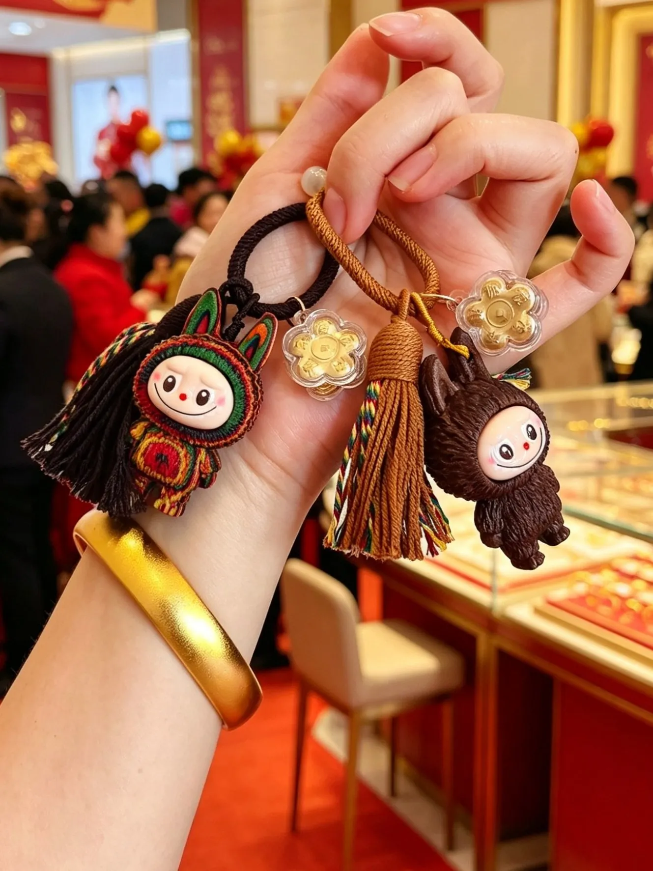 Chaveiro Dourado para Carro, Acessório de Bolsa, Presente para Amigo, Lembrança BFF, Chaveiro de Tecido Boneca Pullip, Marca ...